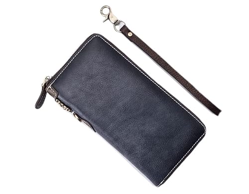 QTYQWC 1 Stück Vintage Herren-Geldbörse mit langem Reißverschluss und großer Kapazität, Business-Herren-Geldbörse (Farbe: E, Größe: 20 x 10 x 2 cm) von QTYQWC