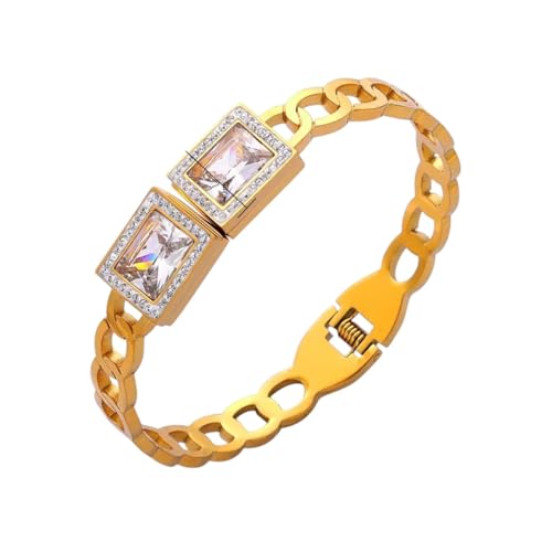 QTYQWC Buntes Edelstahl -Armreifen für Frauen eingelegtes Muschel Cz Stones Designer Armband Luxus Charme Schmuck Hochzeit Bankett Geschenk von QTYQWC