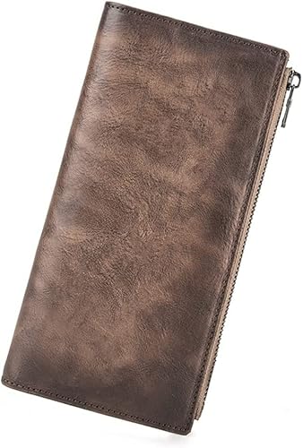 QTYQWC Handbemalte Retro-Geldbörse, Lange Geldbörse mit Mehreren Karten, große Geldbörse, Business-Geldbörse für Herren (Farbe: E, Größe: 18 x 1 x 9 cm) von QTYQWC