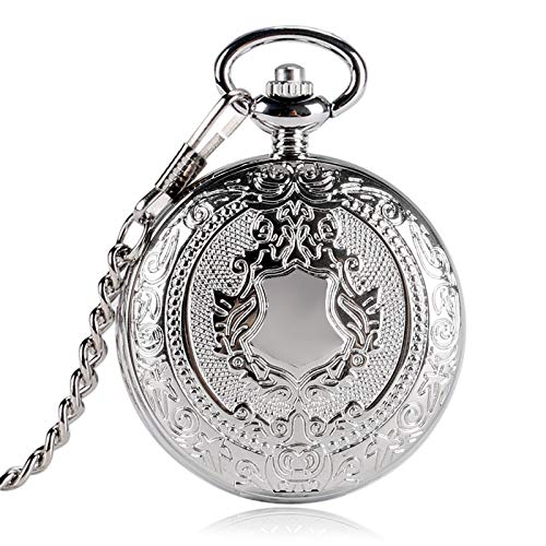 QTYQWC Luxus Mode Silber Schild Design Taschenuhr Männer Frauen Uhr Mechanische Handwindungskette von QTYQWC