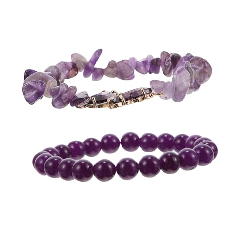 QTYQWC Mädchen Accessoires Amethyst Armband Damen Buchstaben Perlen Lehmperlen für Frauen Perlen Halskette Naturstein lila Halskette von QTYQWC