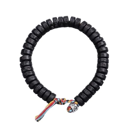 QTYQWC NEU 2026 Tibetaner Buddhist Sechs Charakter Sprichwörter Armband Naturkokosnussschale Perlen Frauen Männer handgefertigtes Webweben zum Glück Jewelly Dekoration Schmuck Luxus Trendy Beste für von QTYQWC