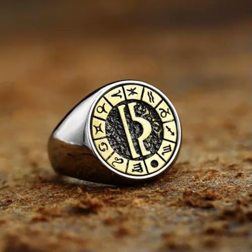 QTYQWC Retro-Anzeichen des Zodiac Constellation Ring Ring Edelstahl Männer Frauen Geschenkringkrebs-8 von QTYQWC