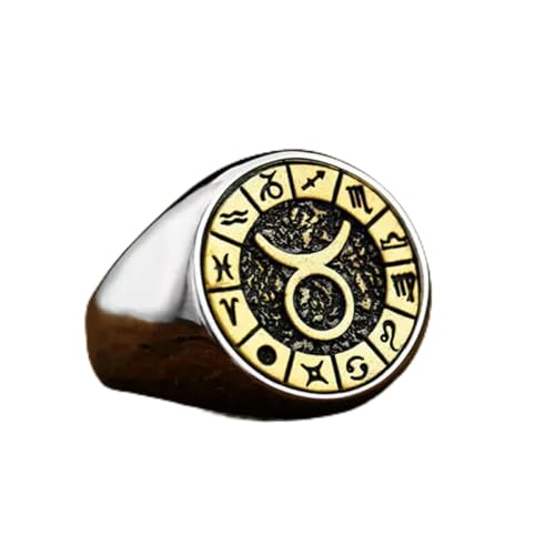 QTYQWC Retro-Anzeichen des Zodiac Constellation Ring Ring Edelstahl Männer Frauen Geschenkringkrebs-8 von QTYQWC