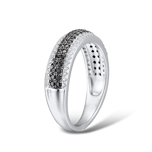 QTYQWC Ringe für Frauen Naturstein Schwarze Steine ​​rund kubische Zirkonia feine Schmuckringe für Frauen Ring von QTYQWC