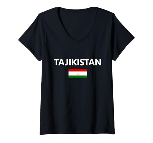 Damen Tadschikistan-Flagge Land Nation T-Shirt mit V-Ausschnitt Damen Tadschikistan-Flagge Land Nation T-Shirt mit V-Ausschnitt von QTjVZAYnLWJHBSY Creations Co