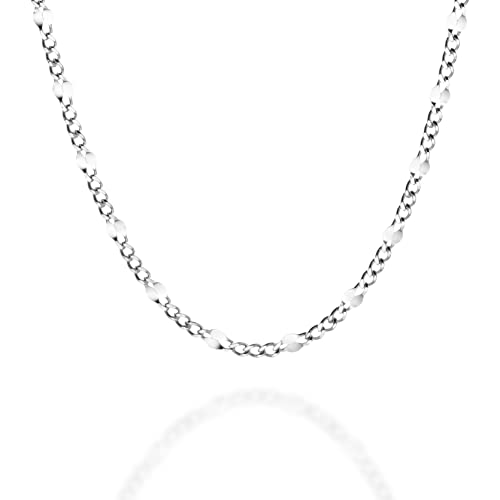 QUADRI - Damenhalskette 925 Silber - Diamantkette Breite 2,5 mm - Länge 56 cm mit einer zusätzlichen Verlängerung von 5 cm - Made in Italy Zertifikat von QUADRI
