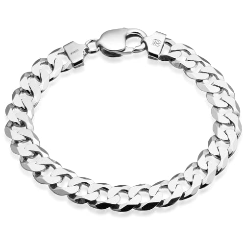 QUADRI - Elegante Armband aus Panzerkette (Cubana) - Breite 12mm - für Männer und Frauen aus 925er Echtsilber - Länge 20.30 cm - Silberkette Kette anlaufgeschützt - Zertifikat Made in Italy von QUADRI