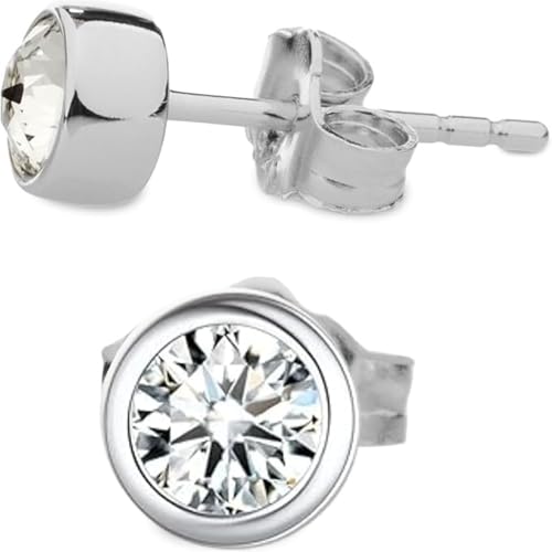 QUADRI – Ohrringe Silber 925 Stecker mit Zirkon-Lichtpunkt au – Damenohrringe Ohrstecker Silber 925 – Schmuck Damen Hergestellt in Italien – Ohrstecker - inklusive Geschenkbo von QUADRI