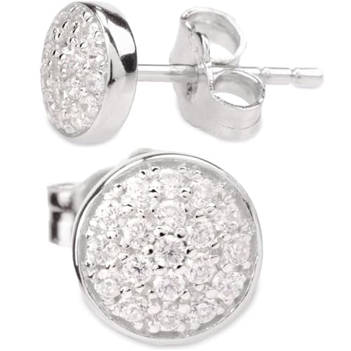 QUADRI – Ohrringe Silber 925 Stecker mit Zirkonen au – Ohrringe Stecker Silber Hergestellt in Italien – Schmuck Damen – Ohrstecker inklusive Geschenkbo von QUADRI