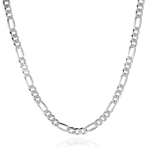 QUADRI - Elegante Halskette Herren und Frauen - Figaro Kette Silber 925 Echtsilber - Breite 5mm - Länge 41 cm - Silberkette Halskette Kette anlaufgeschützt - Zertifikat Made in Italy von QUADRI