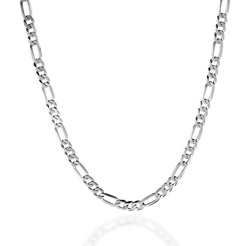 QUADRI - Elegante Halskette Herren und Frauen - Figaro Kette aus 925er Echtsilber - Breite 5mm - Länge 66 cm - Silberkette Halskette Kette anlaufgeschützt - Zertifikat Made in Italy von QUADRI