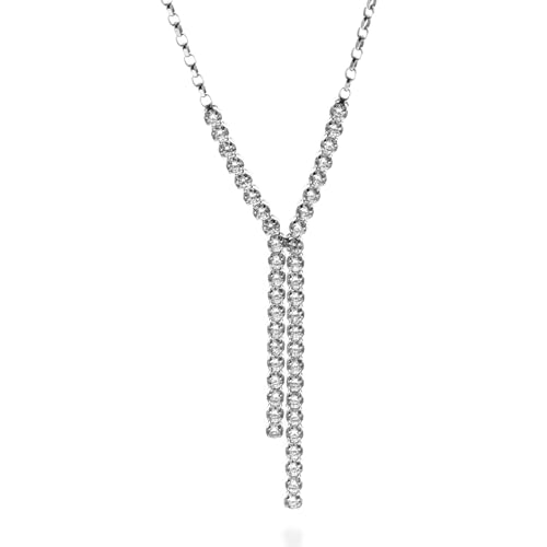 QUADRI - Halskette mit Zirkonen Frau Silber 925 - Kettenlänge 51 cm mit einer Verlängerung von 5 cm - Made in Italy Zertifikat von QUADRI