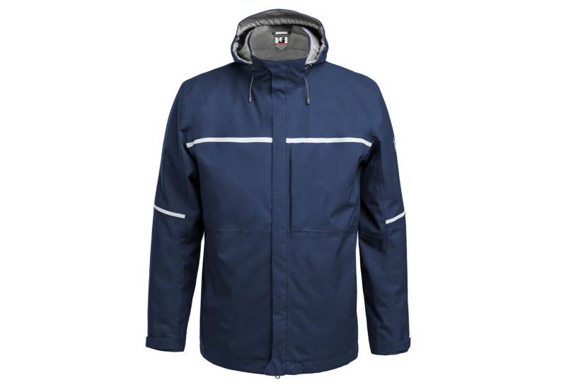 Qualitex Workwear Hardshelljacke wetterfeste Hardshelljacke, Reflex-Regenjacke mit justierbarer Kapuze (1-St) Übergangsjacke mit 5 Taschen, wasserdichten Reißverschlüssen von Qualitex Workwear