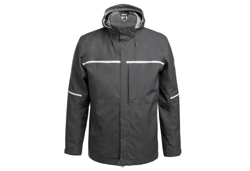 Qualitex Workwear Hardshelljacke wetterfeste Hardshelljacke, Reflex-Regenjacke mit justierbarer Kapuze (1-St) Übergangsjacke mit 5 Taschen, wasserdichten Reißverschlüssen von Qualitex Workwear