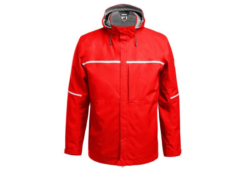 Qualitex Workwear Hardshelljacke wetterfeste Hardshelljacke, Reflex-Regenjacke mit justierbarer Kapuze (1-St) Übergangsjacke mit 5 Taschen, wasserdichten Reißverschlüssen von Qualitex Workwear