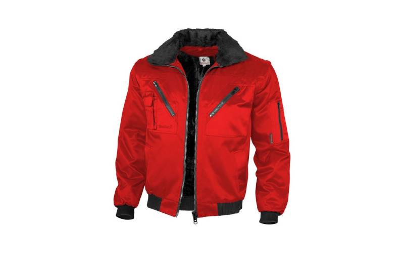 Qualitex Workwear Pilotenjacke Pilotenjacke einfarbig rot, Gr. 3XL von Qualitex Workwear