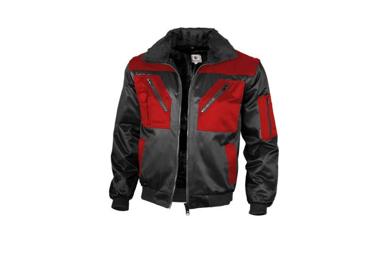 Qualitex Workwear Pilotenjacke Pilotenjacke zweifarbig schwarz/rot, Gr. XXL von Qualitex Workwear