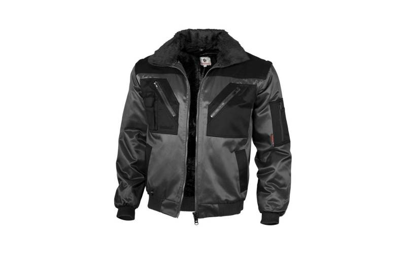 Qualitex Workwear Pilotenjacke Pilotenjacke zweifarbig grau/schwarz, Gr. 4XL von Qualitex Workwear