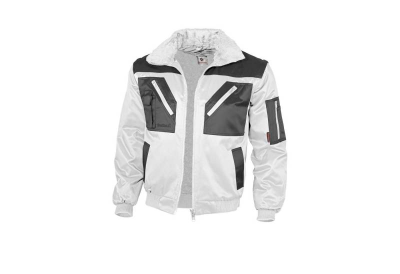 Qualitex Workwear Pilotenjacke Pilotenjacke zweifarbig weiß/grau, Gr. XXL von Qualitex Workwear