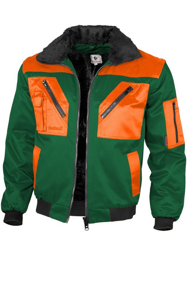 Qualitex Workwear Pilotenjacke modische 4-in-1 Arbeitsjacke aus Mischgewebe - ideale Übergangsjacke (1-St) mit 7 Taschen - Blickdicht - Strapazierfähig - Wärmend - Waschbar von Qualitex Workwear