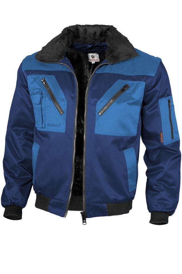 Qualitex Workwear Pilotenjacke modische 4-in-1 Arbeitsjacke aus Mischgewebe - ideale Übergangsjacke (1-St) mit 7 Taschen - Blickdicht - Strapazierfähig - Wärmend - Waschbar von Qualitex Workwear