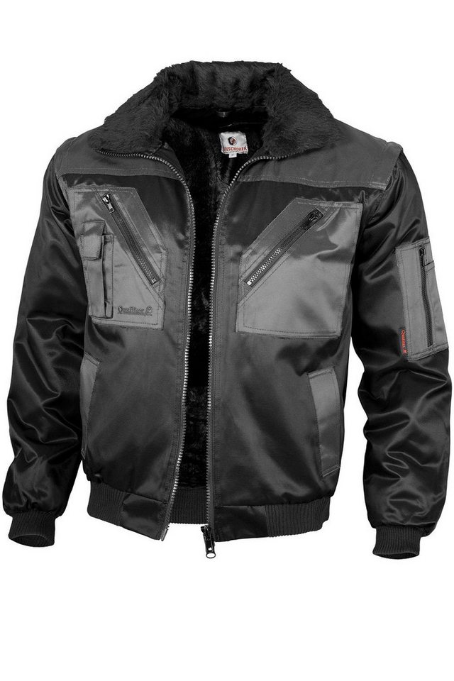Qualitex Workwear Pilotenjacke modische 4-in-1 Arbeitsjacke aus Mischgewebe - ideale Übergangsjacke (1-St) mit 7 Taschen - Blickdicht - Strapazierfähig - Wärmend - Waschbar von Qualitex Workwear