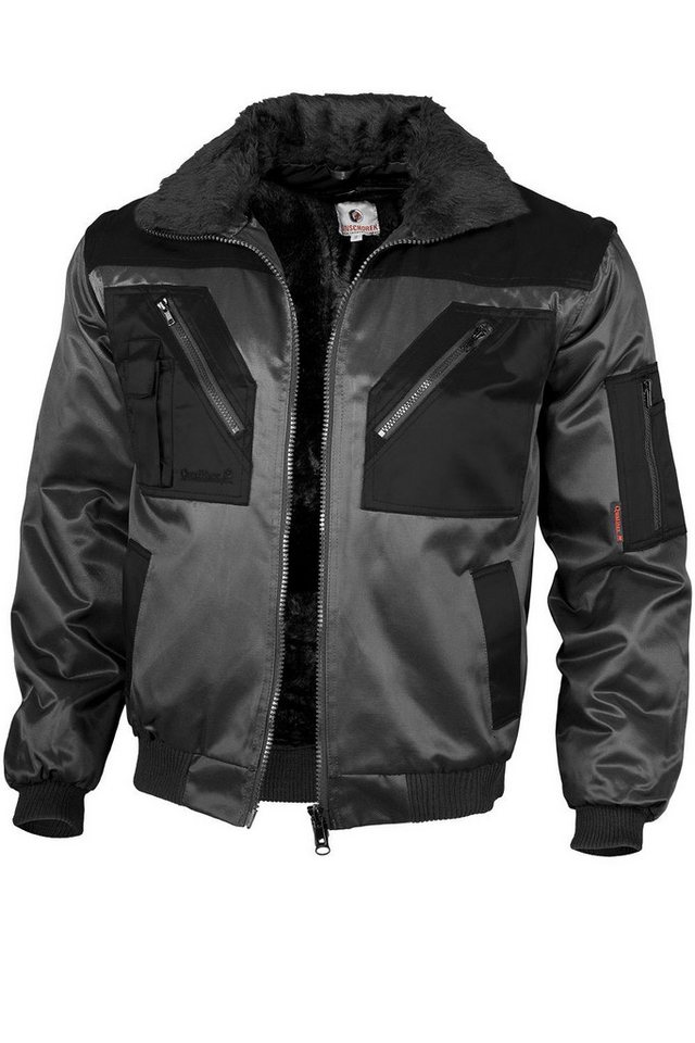 Qualitex Workwear Pilotenjacke modische 4-in-1 Arbeitsjacke aus Mischgewebe - ideale Übergangsjacke (1-St) mit 7 Taschen - Blickdicht - Strapazierfähig - Wärmend - Waschbar von Qualitex Workwear