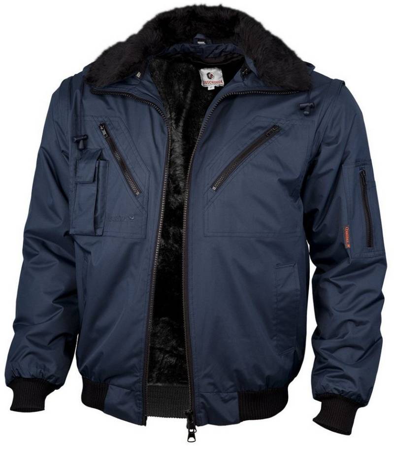 Qualitex Workwear Pilotenjacke wasserfeste 4-in-1 Arbeitsjacke aus Mischgewebe - ideal Übergangsjacke (1-St) mit 7 Taschen - Winddicht - Strapazierfähig - Wärmend - Wetterfest von Qualitex Workwear