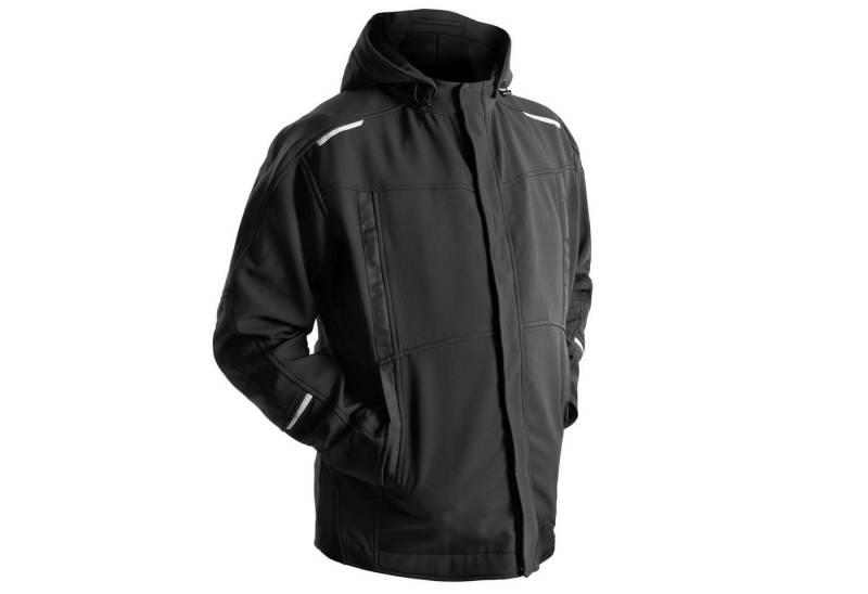 Qualitex Workwear Softshelljacke Arbeitsjacke aus Softshell mit Kapuze - 5 Taschen (1-St) Optimale Windschutz - xtra Strapazierfähig - Robust - Cordura & Reflex von Qualitex Workwear