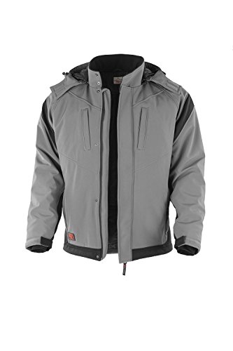 Qualitex Softshelljacke PRO blau grau schwarz Weiss oder grün Arbeitsjacke (4XL ÜGZ, grau/schwarz) von Qualitex