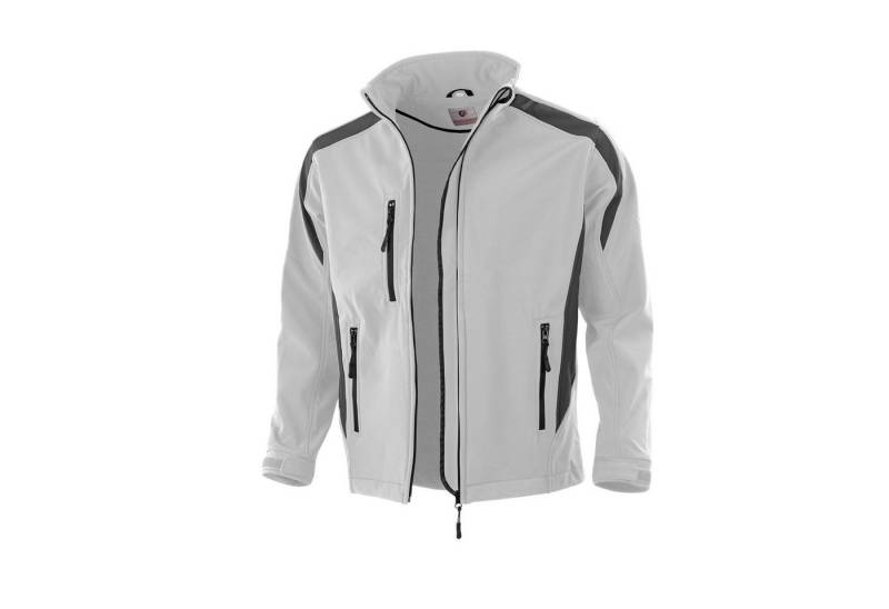 Qualitex Workwear Softshelljacke Softshelljacke weiß/grau, Gr. S von Qualitex Workwear
