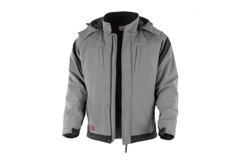 Qualitex Workwear Softshelljacke wetterfeste Winterjacke - wasserabweisende Outdoorjacke mit Kapuze (1-St) mit 6 Taschen - Blickdicht - Strapazierfähig - Wärmend - Waschbar von Qualitex Workwear