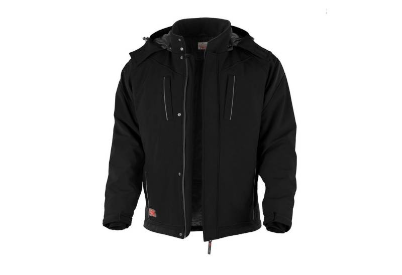 Qualitex Workwear Softshelljacke wetterfeste Winterjacke - wasserabweisende Outdoorjacke mit Kapuze (1-St) mit 6 Taschen - Blickdicht - Strapazierfähig - Wärmend - Waschbar von Qualitex Workwear