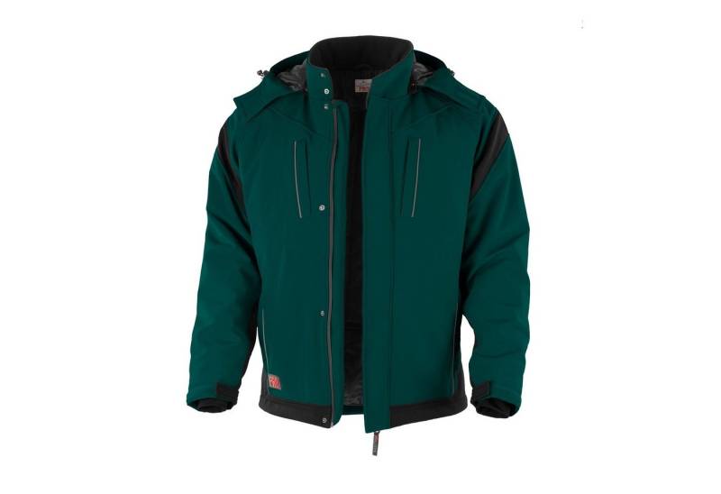 Qualitex Workwear Softshelljacke wetterfeste Winterjacke - wasserabweisende Outdoorjacke mit Kapuze (1-St) mit 6 Taschen - Blickdicht - Strapazierfähig - Wärmend - Waschbar von Qualitex Workwear