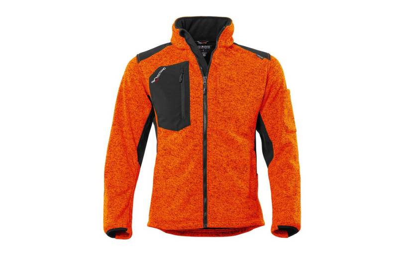 Qualitex Workwear Strickfleecejacke wärmende (melange) Strickfleece-Übergangsjacke - Softshell & Cordura (1-St) Arbeitsjacke mit 6 Taschen - Strapazierfähig - Pflegeleicht - Waschbar von Qualitex Workwear