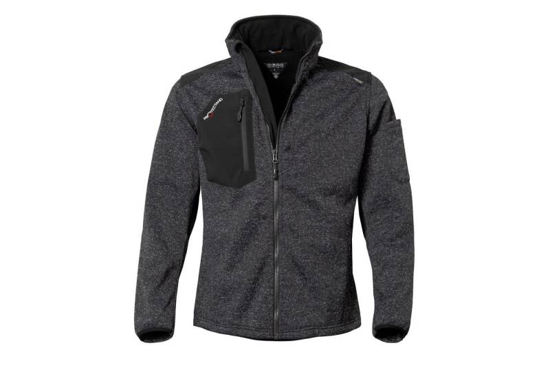Qualitex Workwear Strickfleecejacke wärmende (melange) Strickfleece-Übergangsjacke - Softshell & Cordura (1-St) Arbeitsjacke mit 6 Taschen - Strapazierfähig - Pflegeleicht - Waschbar von Qualitex Workwear