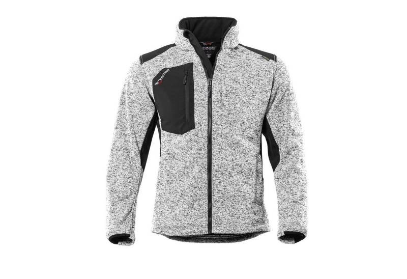 Qualitex Workwear Strickfleecejacke wärmende (melange) Strickfleece-Übergangsjacke - Softshell & Cordura (1-St) Arbeitsjacke mit 6 Taschen - Strapazierfähig - Pflegeleicht - Waschbar von Qualitex Workwear