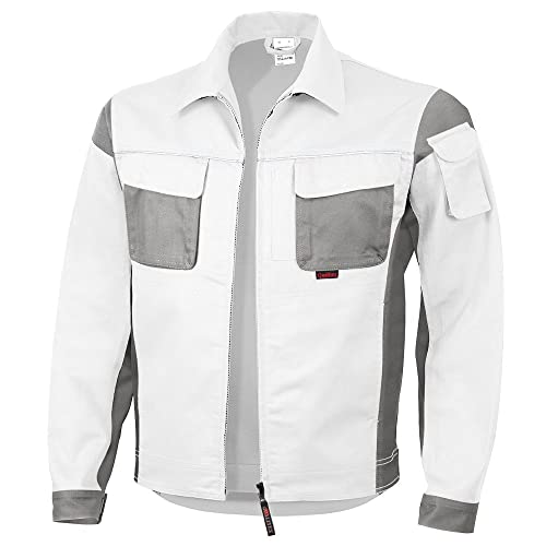 Qualitex Arbeitsjacke Professionell Pro MG 245 – mehrere Farbe Gr. Large, - Blanc/gris von QUALITEX HIGH QUALITY WORKWEAR