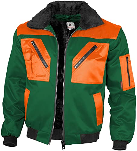 Qualitex - Pilotenjacke 4 in 1, Grün/Warnorange, L von QUALITEX HIGH QUALITY WORKWEAR