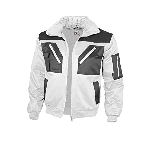Qualitex - Pilotenjacke 4 in 1, Weiß/Grau, M von QUALITEX HIGH QUALITY WORKWEAR
