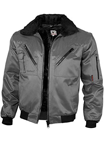 Qualitex - Pilotenjacke 4 in 1 - Kragen und Ärmel abtrennbar - mehrere Farben (5XL, Grau) von QUALITEX HIGH QUALITY WORKWEAR