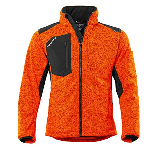 Qualitex Strick-Fleecejacke Unisex orange/meliert Größe: XL; gefütterte, wärmende Workwear Winterjacke für Herren und Damen; warme Arbeitsjacke von QUALITEX HIGH QUALITY WORKWEAR