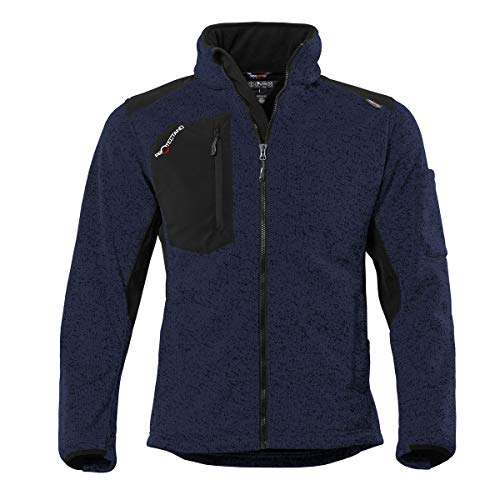 Qualitex Strick-Fleecejacke Unisex navy/meliert Größe: L; gefütterte, wärmende Workwear Winterjacke für Herren und Damen; warme Arbeitsjacke von QUALITEX HIGH QUALITY WORKWEAR