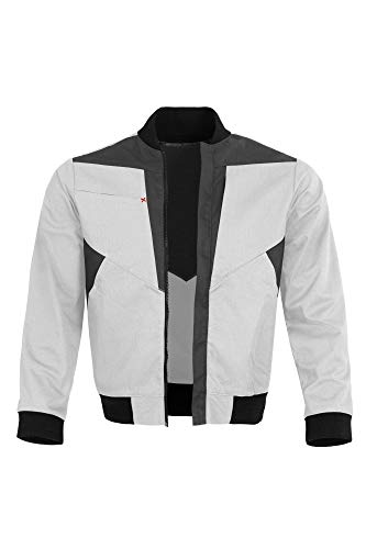 Qualitex X-Serie Unisex Blousonjacke in Weiss/grau Größe M, Arbeitsjacke für Herren und Damen, Schutzkleidung Arbeitsmantel mit vielen Taschen von QUALITEX HIGH QUALITY WORKWEAR