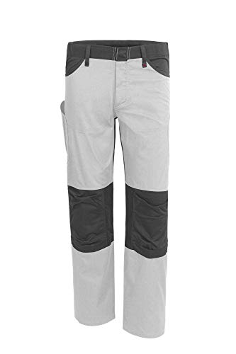 Qualitex X-Serie Unisex Bundhose in weiß/grau Größe 106, Lange Arbeitshose für Herren und Damen, Cargohose mit vielen Taschen von QUALITEX HIGH QUALITY WORKWEAR