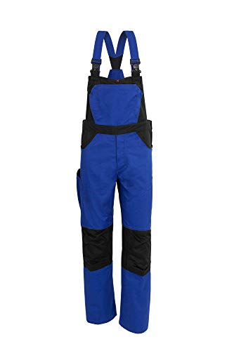 Qualitex X-Serie Unisex Latzhose in Kornblau/schwarz Größe 110, Lange Arbeitshose für Herren und Damen, Cargohose mit vielen Taschen von QUALITEX HIGH QUALITY WORKWEAR