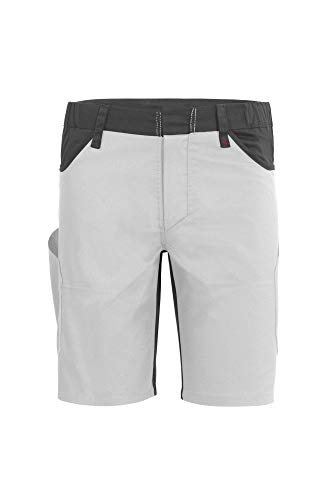 Qualitex X-Serie Unisex Shorts in weiß/grau Größe 42, Kurze Arbeitshose für Herren und Damen, Arbeits-Bermuda mit vielen Werkzeugtaschen von QUALITEX HIGH QUALITY WORKWEAR