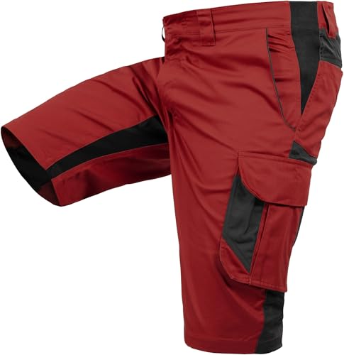 Qualitex iND Arbeitsshorts Unisex Herren Farbe Rot/Dunkelgrau Größe 48 von QUALITEX HIGH QUALITY WORKWEAR