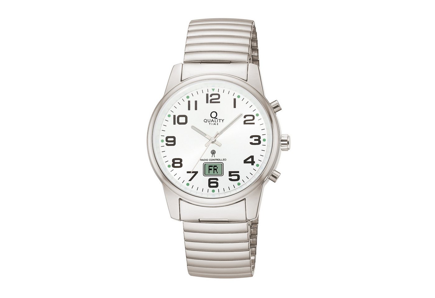 QUALITY TIME Funkuhr QGA-10509-12Z, Quarzuhr, Armbanduhr, Herrenuhr, Edelstahlarmband, analog, digital QUALITY TIME Funkuhr QGA-10509-12Z, Quarzuhr, Armbanduhr, Herrenuhr, Edelstahlarmband, analog, digital von QUALITY TIME